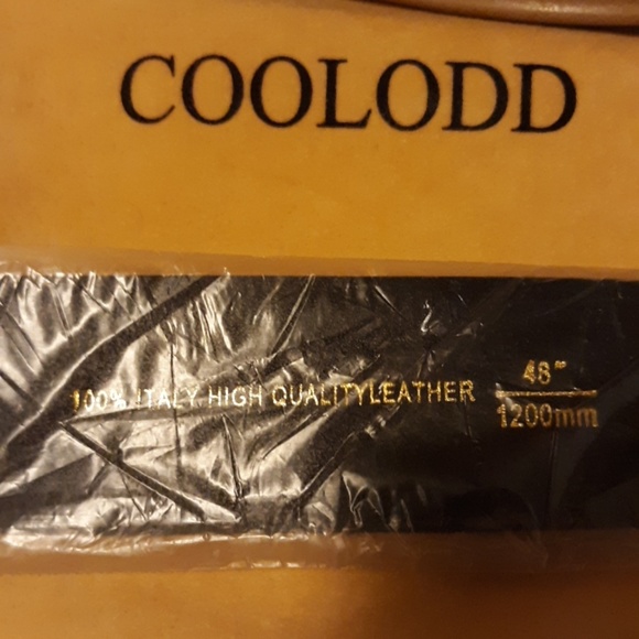 Coolodd Genuine Italian Leather Designer Mens Belt - Picture 4 of 4